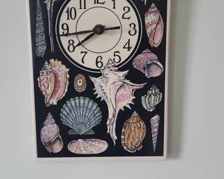Santa Barbara Ceramic Design Seashell Wall Clock