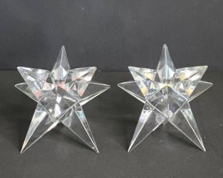 Rosenthal Crystal Star Candle Holders