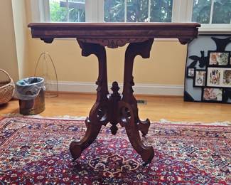Victorian Eastlake Style Walnut Parlor Table