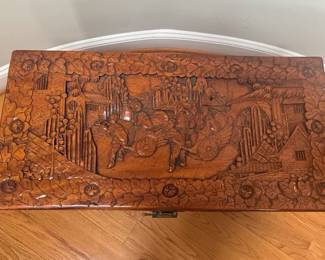 Vintage Chinese Carved Camphorwood Chest second image