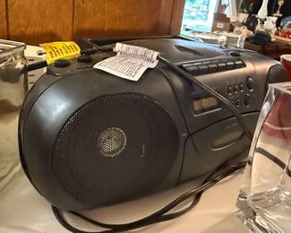 boom box with cassette player