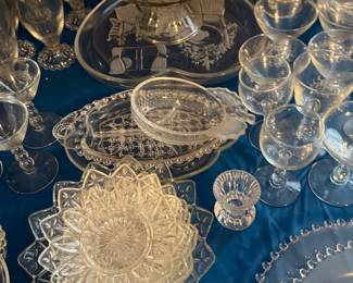 glass plates, platters, etc