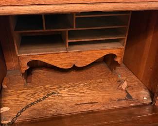 inside of secretary desk