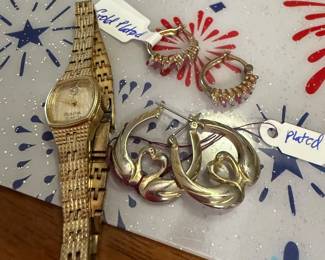 Women’s Bulova Watch & Gold-plated Earrings