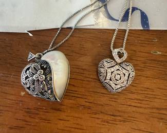 silver heart pendant necklaces
