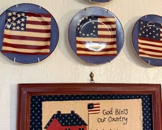 american flag themed plates