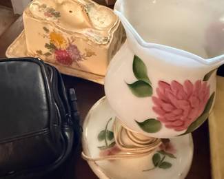 vintage hand painted lamp