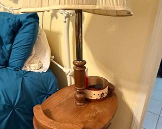 MCM end table floor lamp with magazine stand