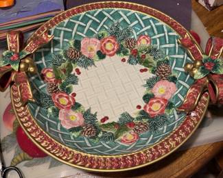 Fitz & Floyd "Christmas Wreath Serving Tray