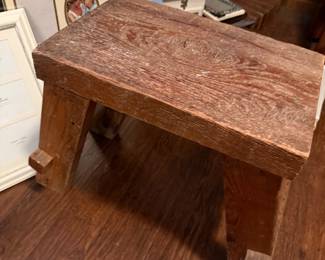 primative wood stool