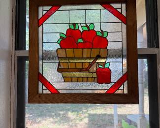Stain Glass Framed Apple Panel