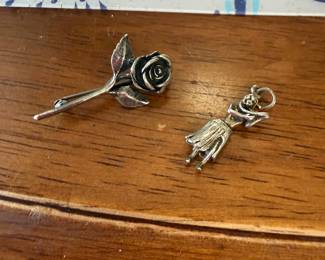 James Avery retired rose pin - silver
