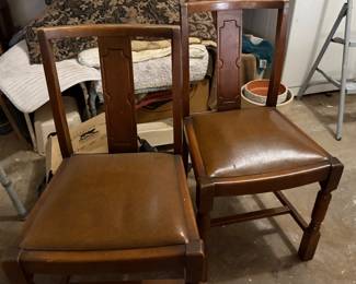 Vintage Chairs with leather seats