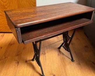 HE159Vintage School Desk Side Table
