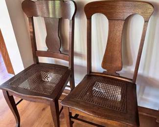 HE140Vintage Tiger Oak Dining Chairs