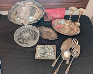 HE243Silver plated Servingware  New Set Of Salad Serveware