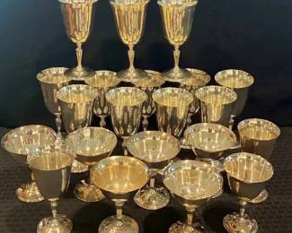 HE191VReed  Barton Silver Plated Goblets  More