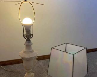HE227Vintage Alabaster Leviton Lamp