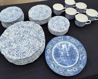 HE104Open Home Chintz Cornflower Blue Dish Set