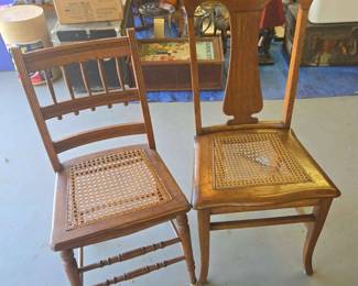 HE128VAntique Wooden Chirs With Cane Seating
