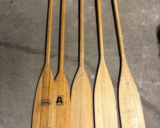 Lot of 5 Wooden Paddles