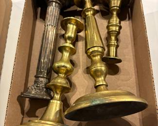 Lot of Brass Candlesticks