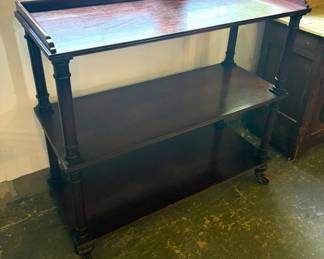 3-Tiered Mahogany Butler's Trolley