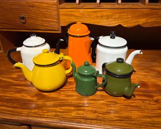 Lot of Colorful Enamelware