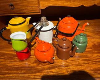 Lot of Colorful Enamelware