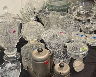 Vintage crystal and mcm coffee set