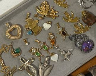 Birth stone charms, necklace charms 