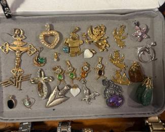 Birth stone and gold charms