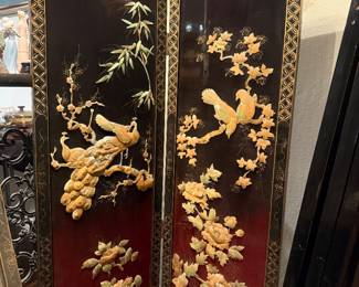 Vintage mother of pearl oriental swan divider set of 3