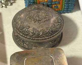 Vintage silver jewelry box