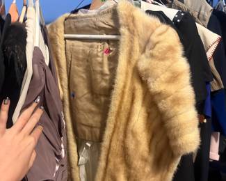 Mink vintage fur shawl