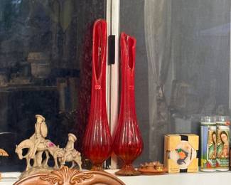 Mid century swing glass vases