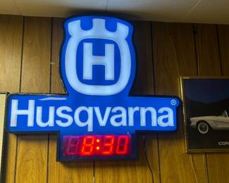 Lighted Husqvarna clock