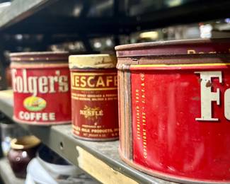 Vintage tins, a variety of sizes and products 