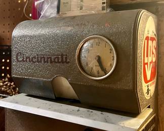 Vintage time clock with blank timecards
