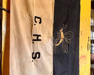 A vintage Cleburne HS flag