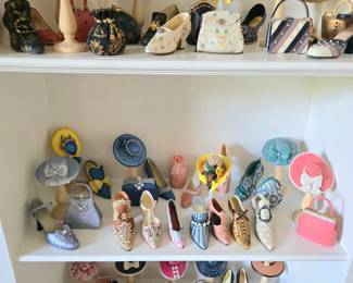 Collectibles - miniature lady's ensemble sets - hat, shoe, & handbag