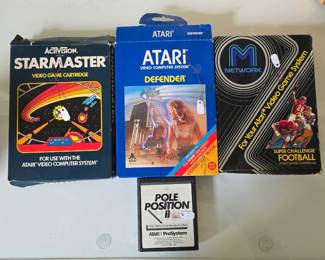 Activisipn Starmaster, Atari Defender, Atari Football, and Atari Pole Position