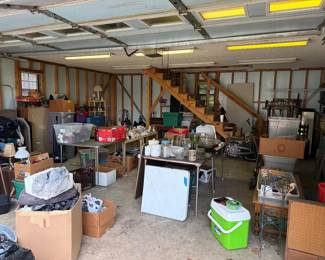 SECOND detached garage full of items (some totes not in picture)