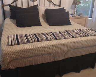 SLEEP NUMBER BLACK IRON HEADBOARD KING BED, FREE MATTRESS WITH PURCHASE OF FRAME