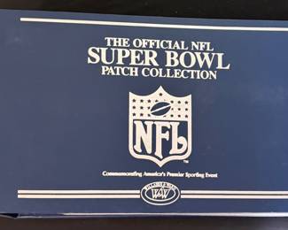 This is a Willabee & Ward official NFL Super Bowl patch collection binder with patches