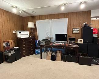 Office Supplies/Sligh File and cabinets and Leather top Desk