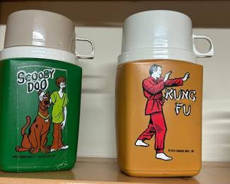 Vintage Scooby Doo and Kung Fu Thermos