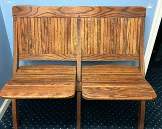 Oak Folding Seat Bench
