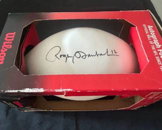 Autographed Football Roger Staubach