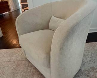 Swivel Barrel Chair White